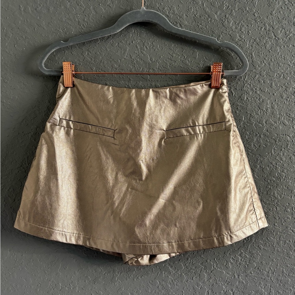 Metallic Gold Mini Skort